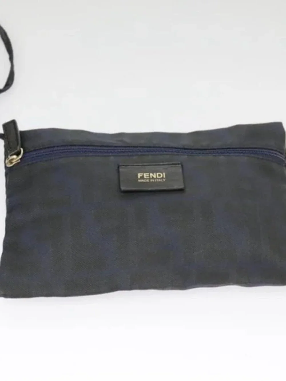 FENDI Zucca Canvas Tote Bag Gold Navy Auth ep6478 - Picture 11 of 16